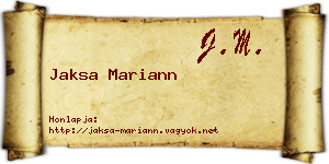 Jaksa Mariann névjegykártya